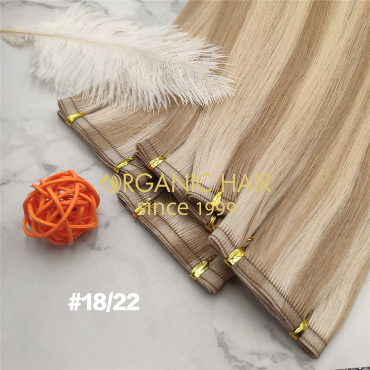 Human full cuticle flat wefts customized color X227